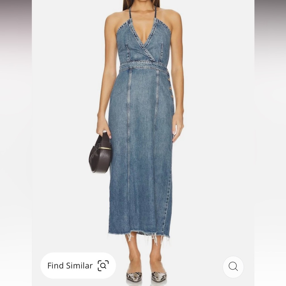 Etica Callista denim halter dress